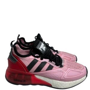 Adidas Pink and Red Athletic Shoes